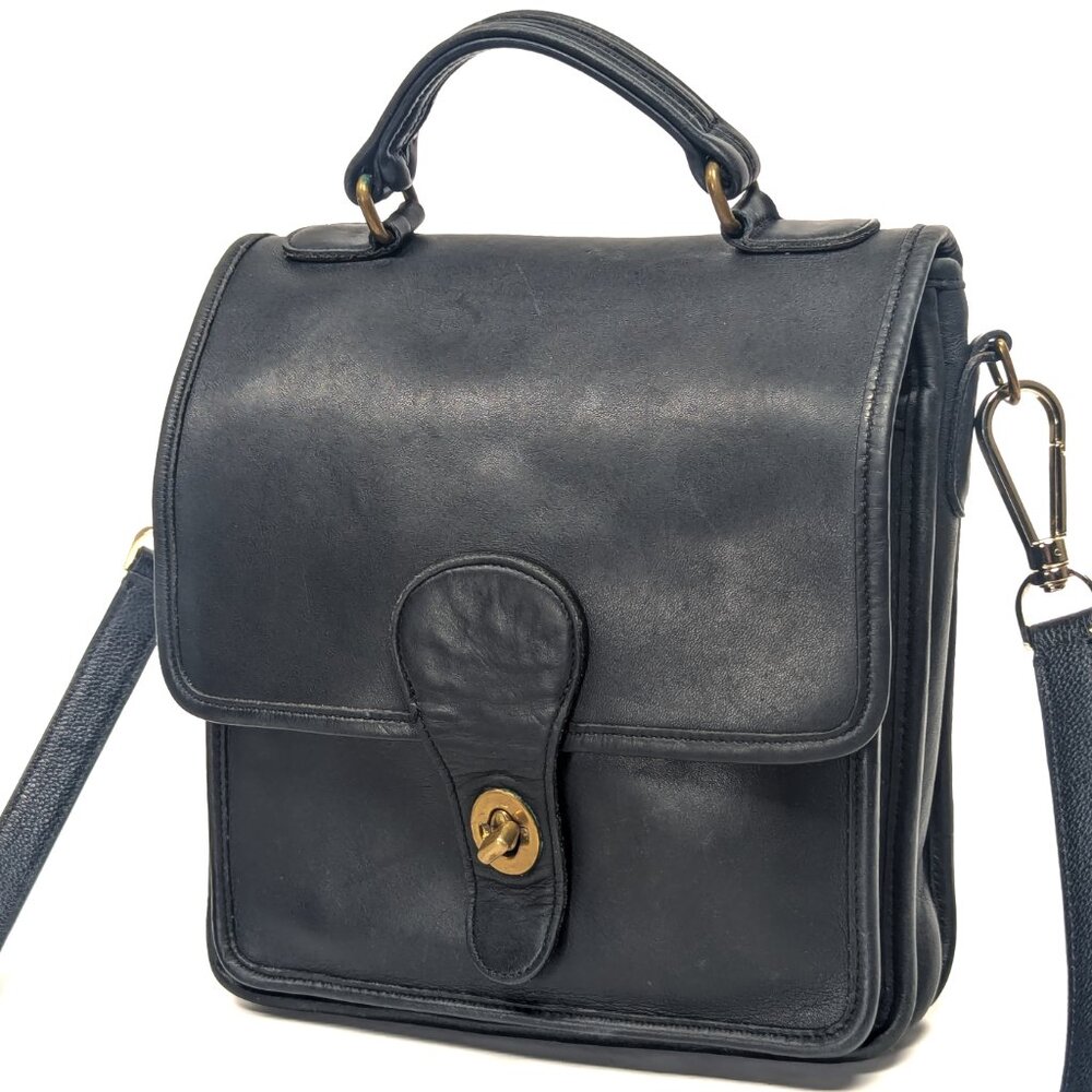 COACH USA Vintage Station Shoulder Bag Black Leather - Picture 15 of 15